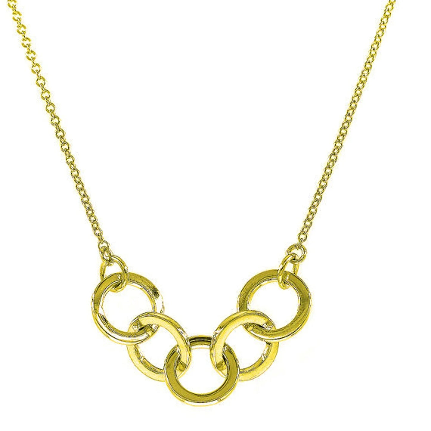 14K 5 CIRCLE INTERLOCKING NECKLACE