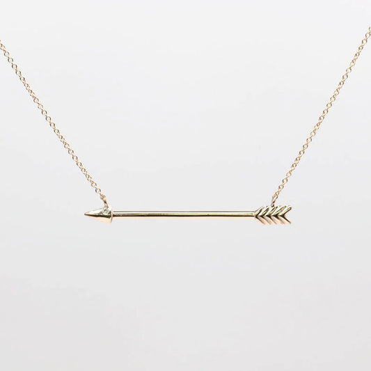 14K 1 DIAMOND SIDEWAYS ARROW NECKLACE