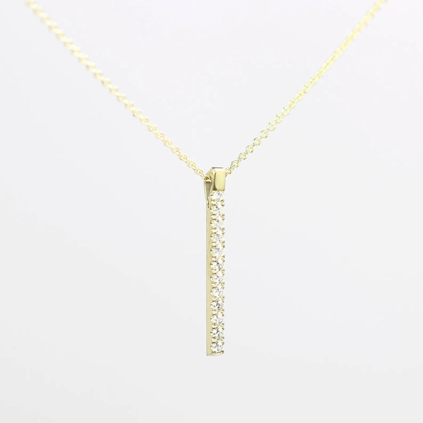 14K 0.20CT DIAMOND BAR NECKLACE