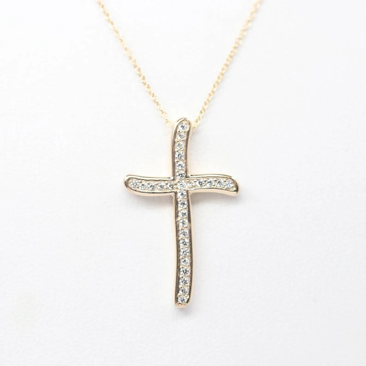 14K 0.24CT DIAMOND CROSS NECKLACE