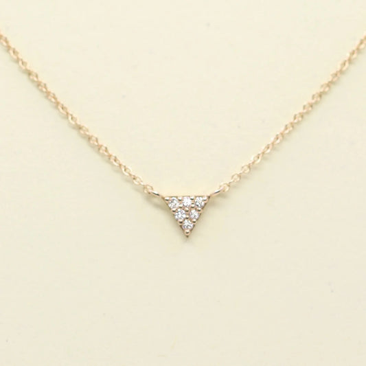 14K DIAMOND TINY TRIANGLE NECKLACE