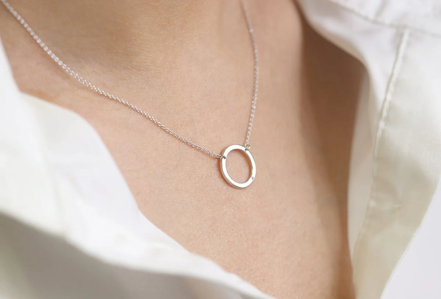 14K 1 DIAMOND CIRCLE NECKLACE