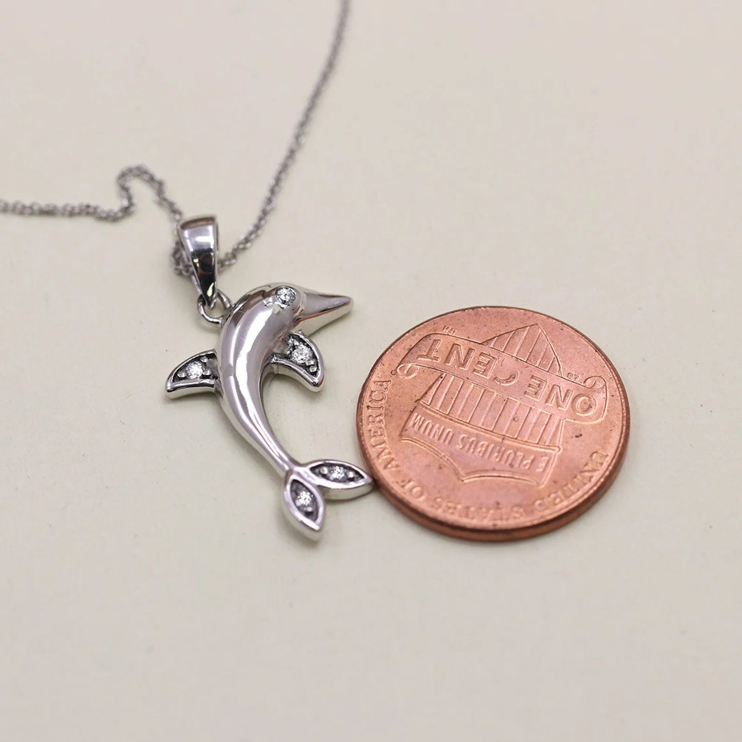 14K DIAMOND DOLPHIN NECKLACE