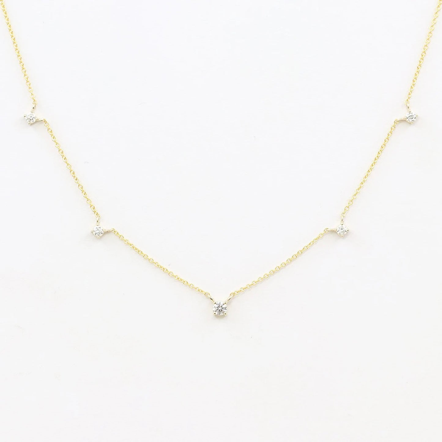 14K 5 DIAMOND BY THE YARD NECKLACE