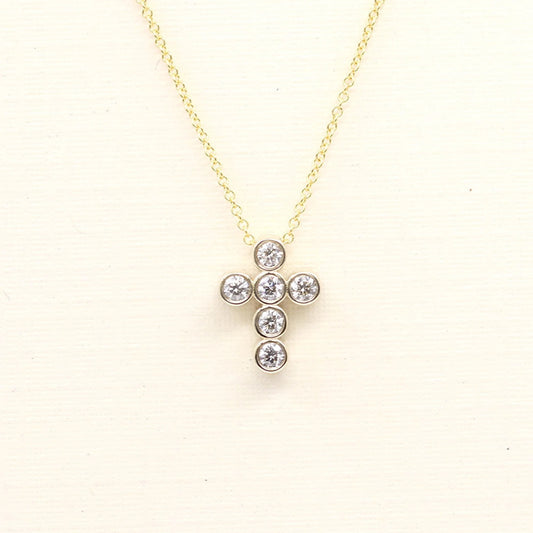 14K 0.18CT DIAMOND CROSS NECKLACE