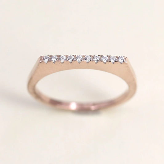 14K DIAMOND FLAT TOP BAR BAND