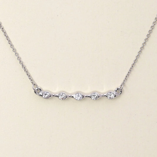 14K 5 DIAMONDS BAR NECKLACE