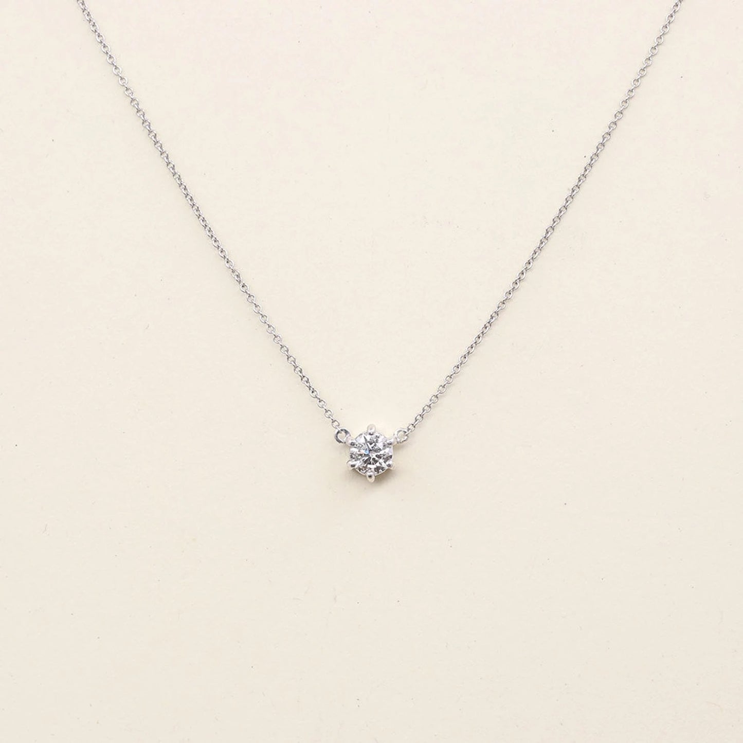 14K 0.35CT DIAMOND SOLITAIRE NECKLACE