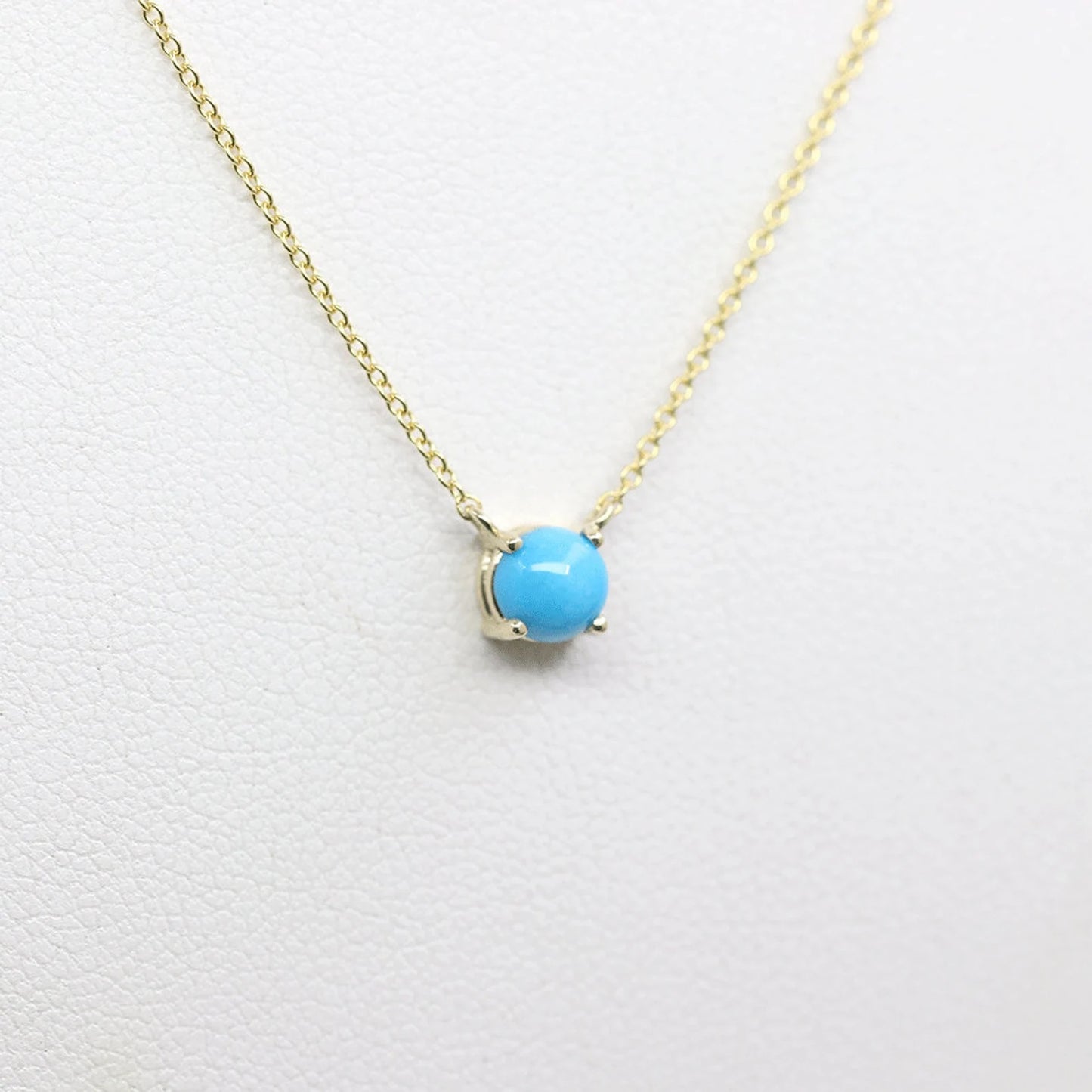 14K TURQUOISE SOLITAIRE NECKLACE