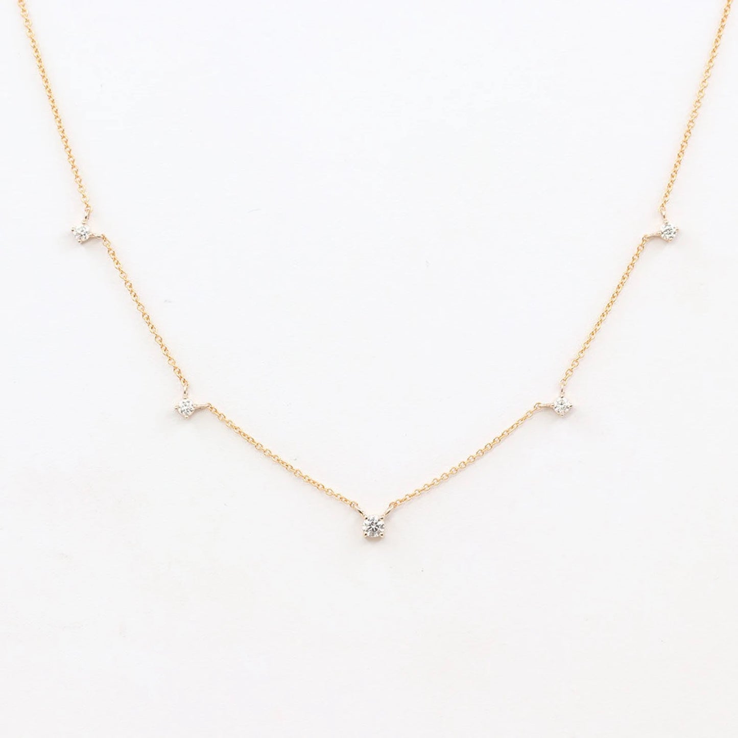 14K 5 DIAMOND BY THE YARD NECKLACE