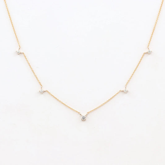 14K 5 DIAMOND BY THE YARD NECKLACE