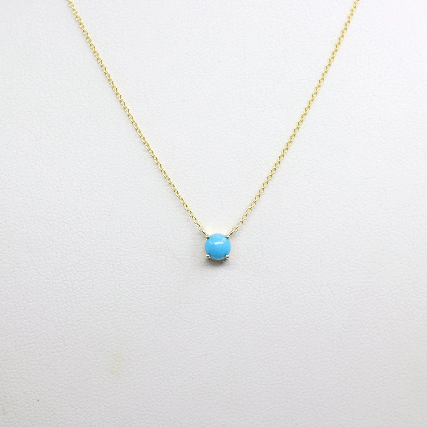 14K TURQUOISE SOLITAIRE NECKLACE