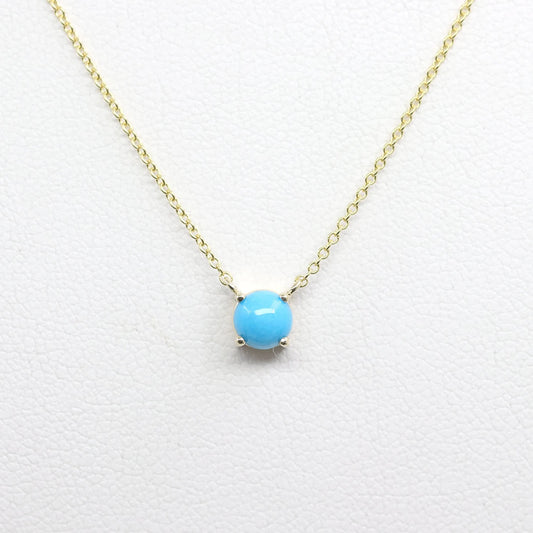 14K TURQUOISE SOLITAIRE NECKLACE