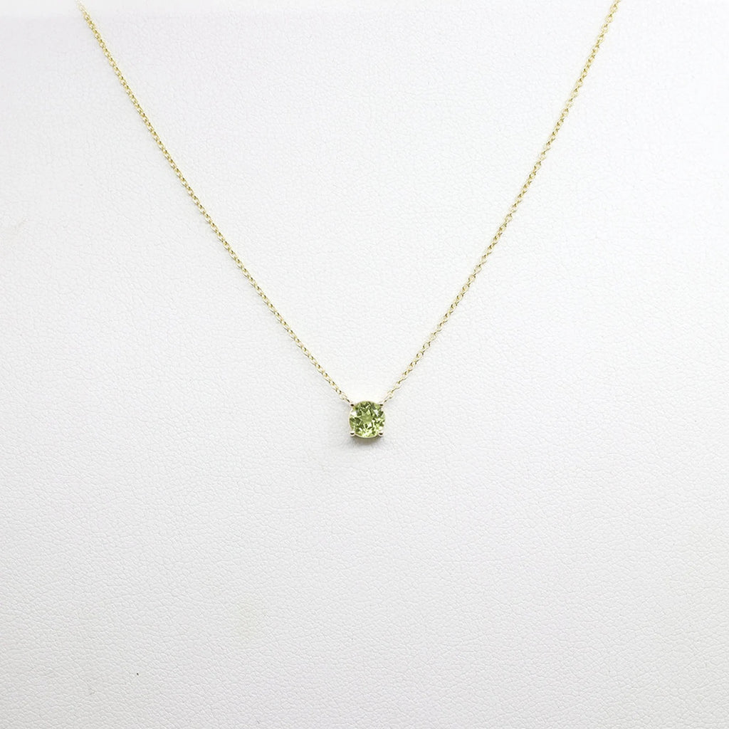 14K PERIDOT SOLITAIRE NECKLACE