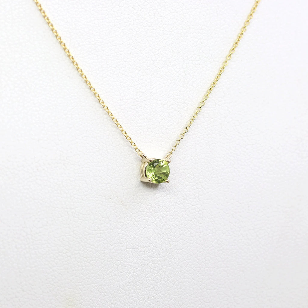 14K PERIDOT SOLITAIRE NECKLACE