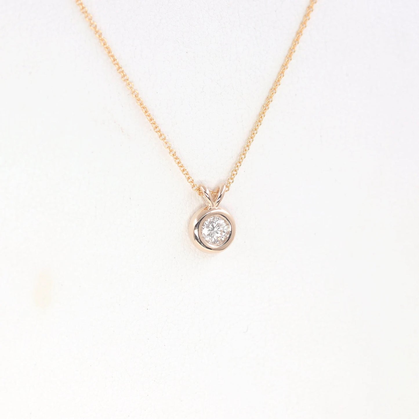 14K 0.20CT DIAMOND BEZEL SLIDING NECKLACE