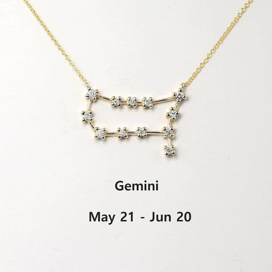 14K DIAMOND GEMINI ZODIAC SIGN NECKLACE