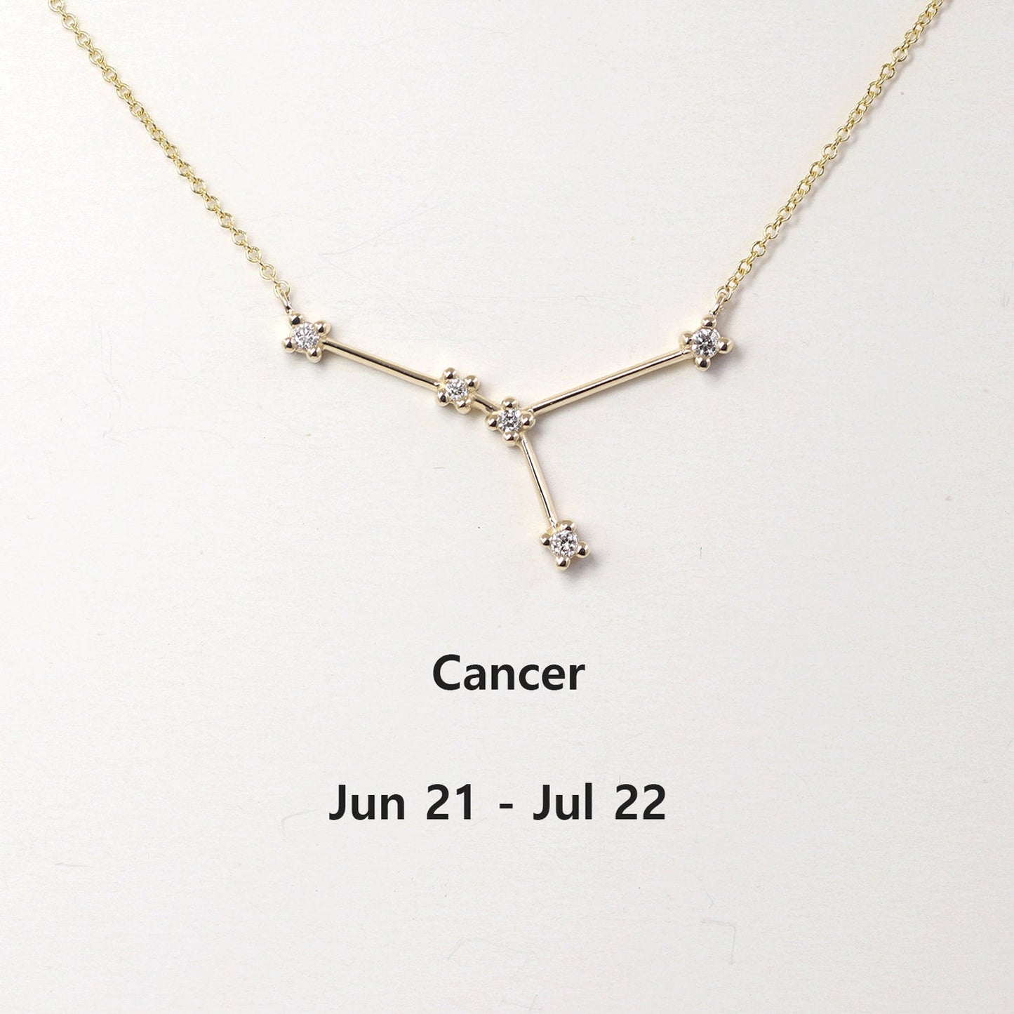 14K DIAMOND CANCER ZODIAC SIGN NECKLACE