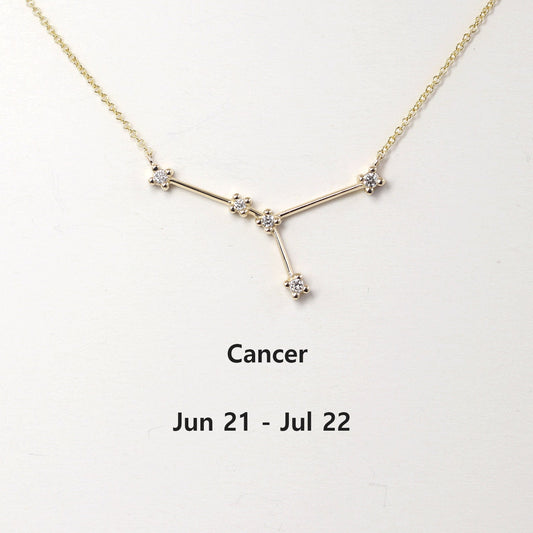 14K DIAMOND CANCER ZODIAC SIGN NECKLACE