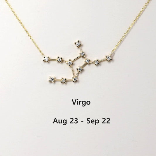 14K DIAMOND VIRGO ZODIAC SIGN NECKLACE