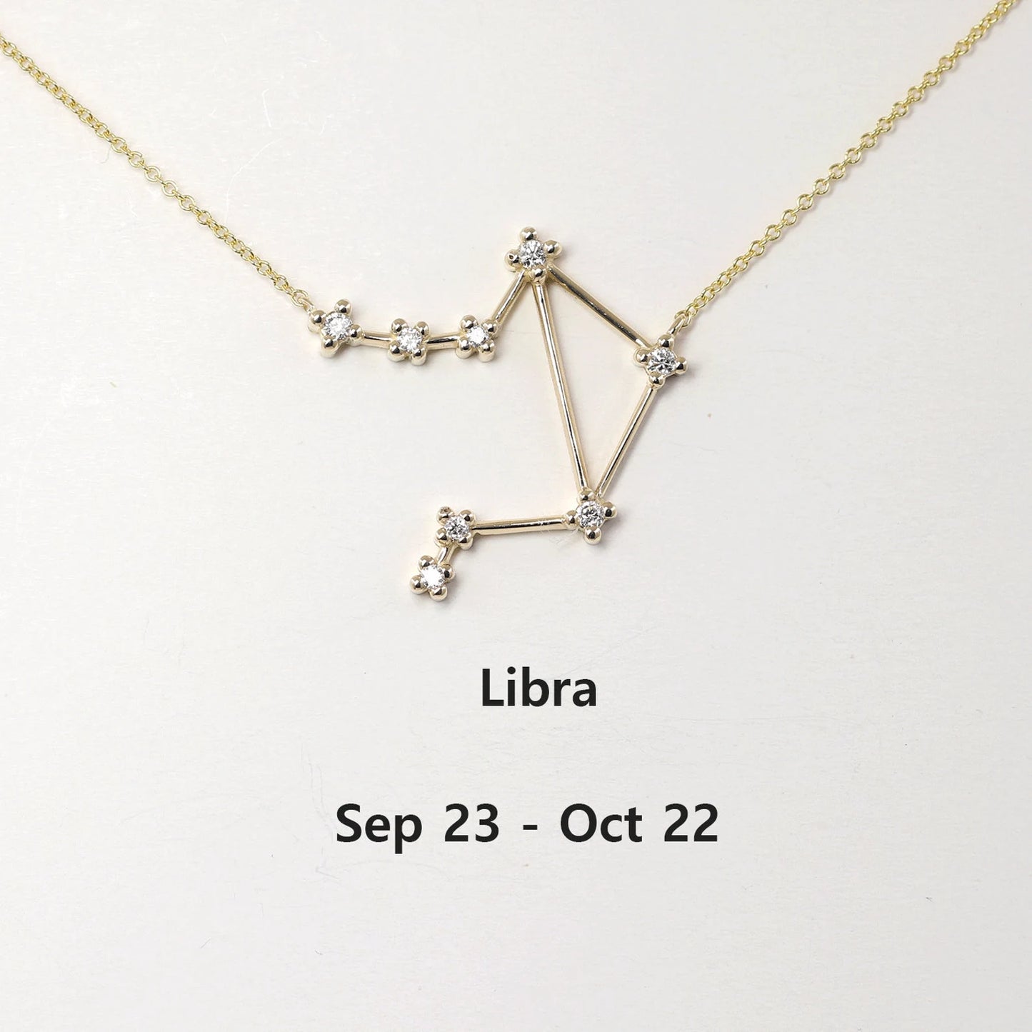 14K DIAMOND LIBRA ZODIAC SIGN NECKLACE