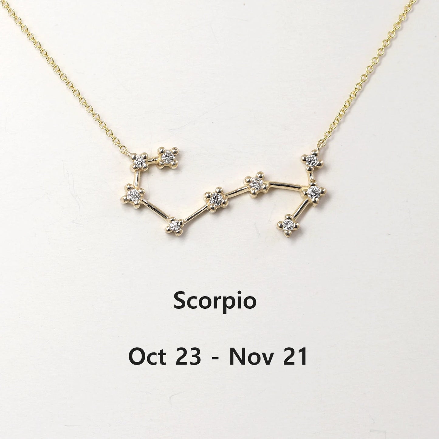 14K DIAMOND SCORPIO ZODIAC SIGN NECKLACE