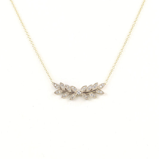 14K DIAMOND LEAF NECKLACE