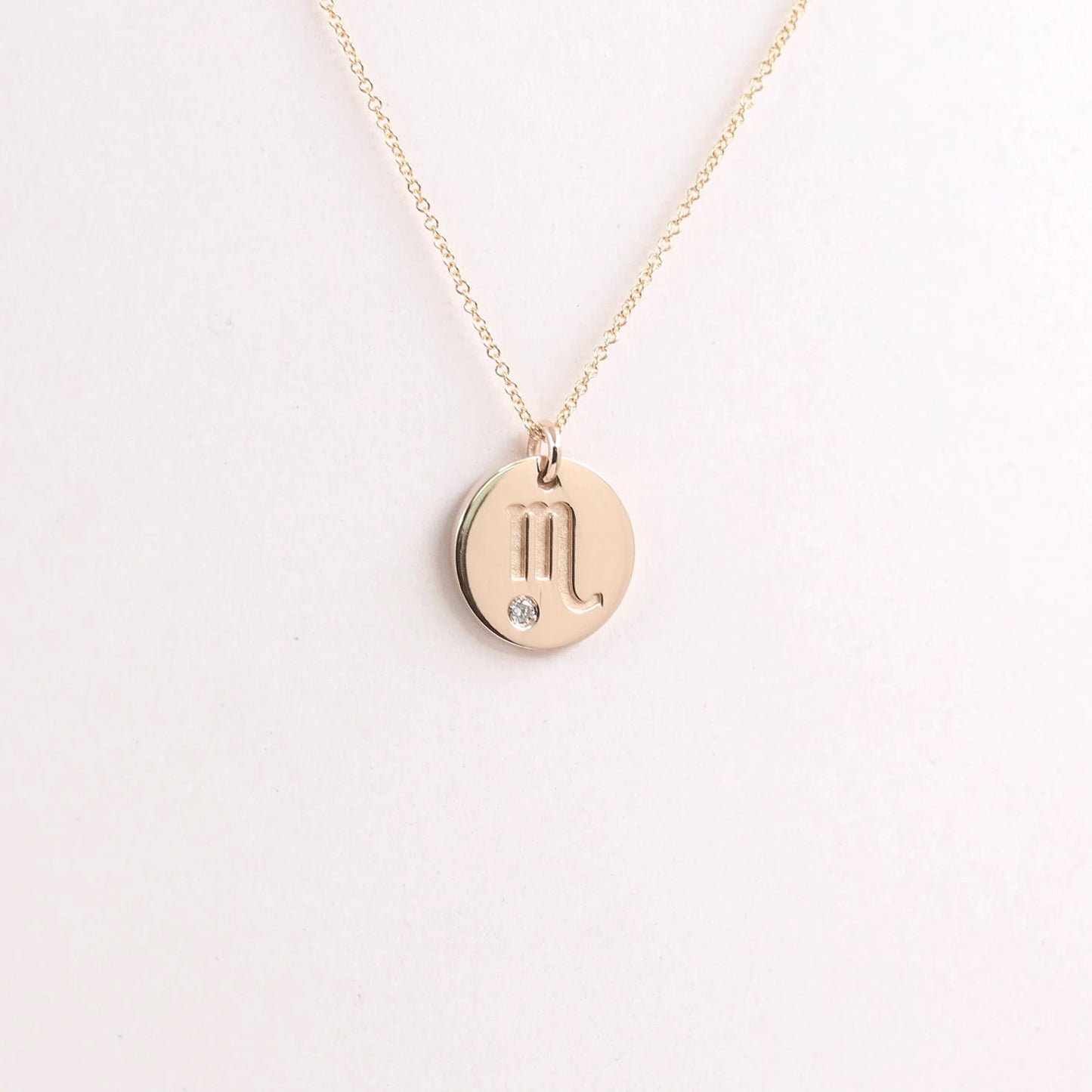 14K 1 DIAMOND SCORPIO ZODIAC SIGN NECKLACE