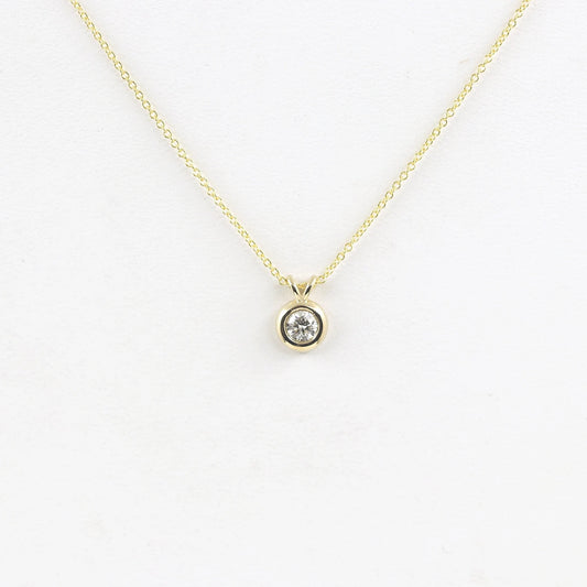 14K 0.15CT DIAMOND BEZEL SLIDING NECKLACE