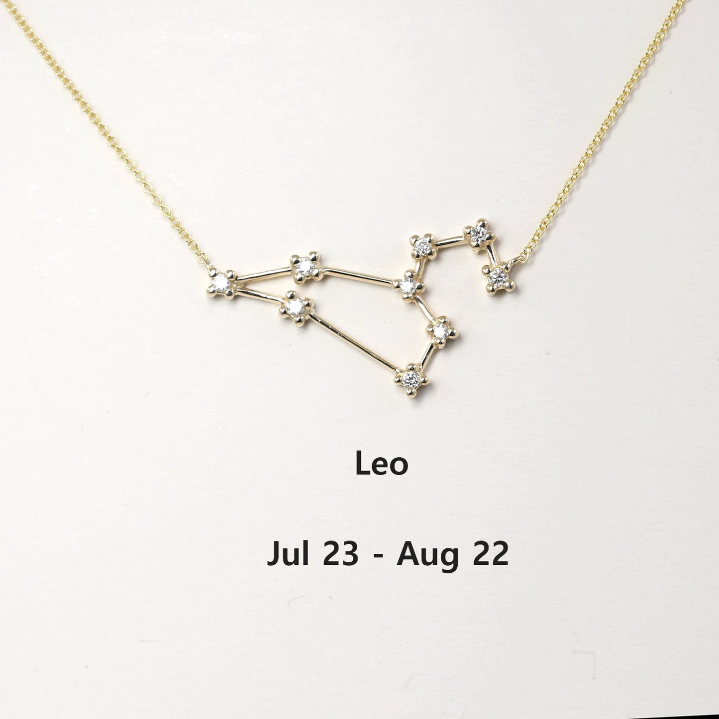 14K DIAMOND LEO ZODIAC SIGN NECKLACE