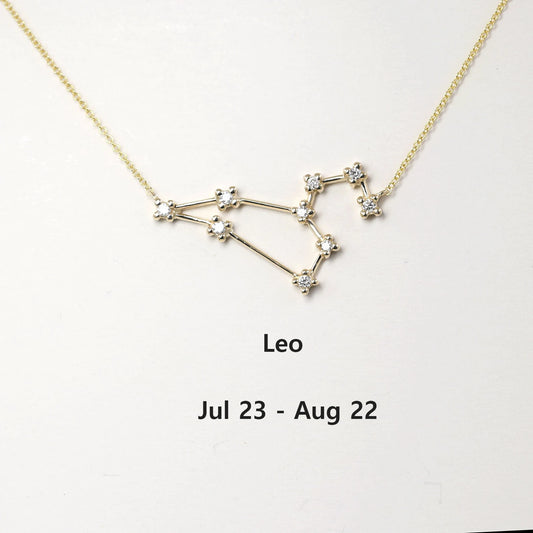 14K DIAMOND LEO ZODIAC SIGN NECKLACE