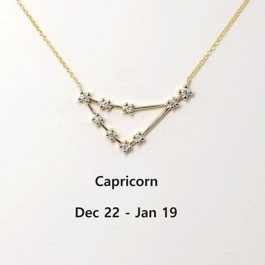 14K DIAMOND CAPRICORN ZODIAC SIGN NECKLACE