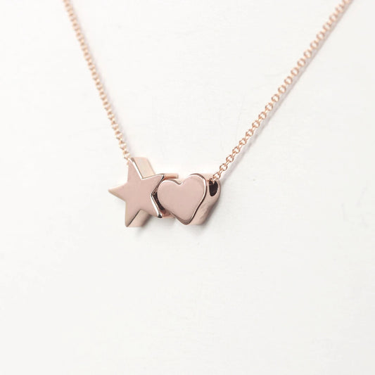 14K STAR HEART NECKLACE