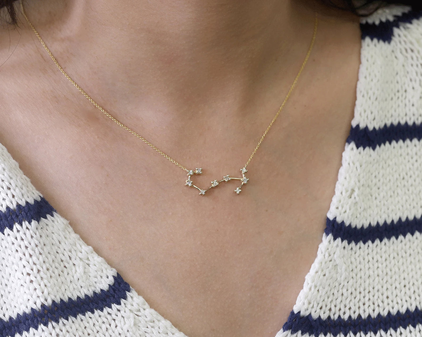 14K DIAMOND SCORPIO ZODIAC SIGN NECKLACE