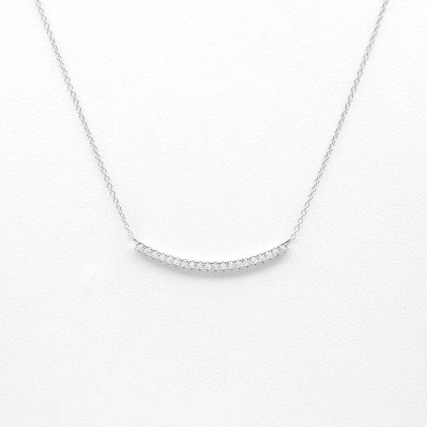 14K 0.16CT DIAMOND CURVED BAR NECKLACE