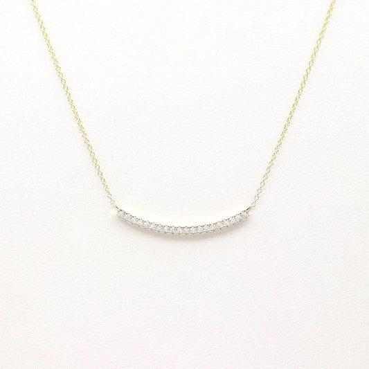 14K 0.16CT DIAMOND CURVED BAR NECKLACE