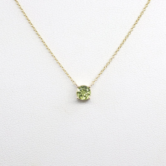 14K PERIDOT SOLITAIRE NECKLACE