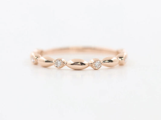 14K DIAMOND MARQUISE ART DECO BAND