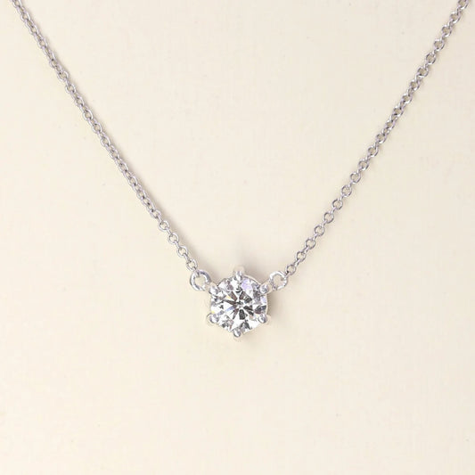 14K 0.35CT DIAMOND SOLITAIRE NECKLACE