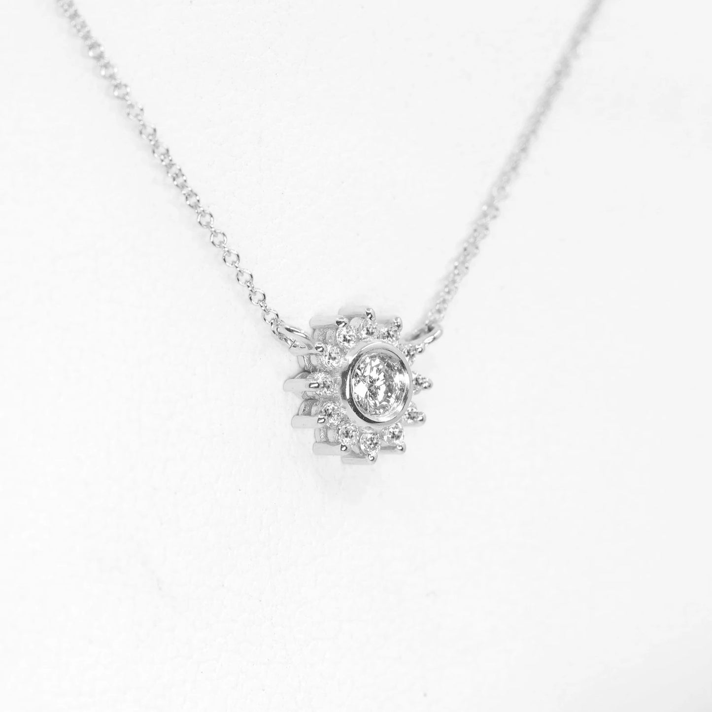 14K 0.25CT DIAMOND SUNFLOWER NECKLACE