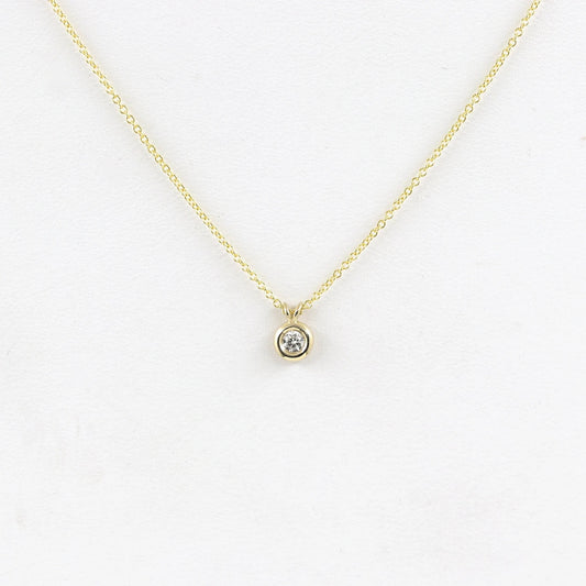 14K 0.05CT DIAMOND BEZEL SLIDING NECKLACE