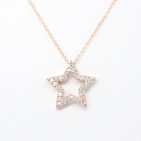 14K 0.25CT DIAMOND STAR NECKLACE