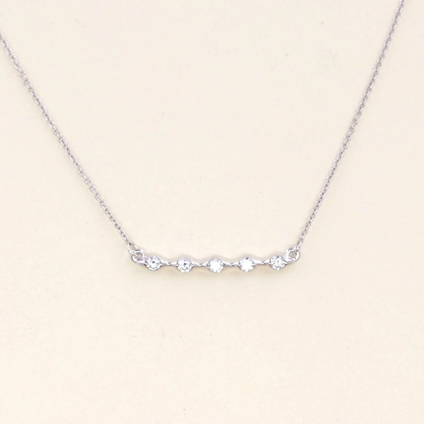 14K 5 DIAMONDS BAR NECKLACE