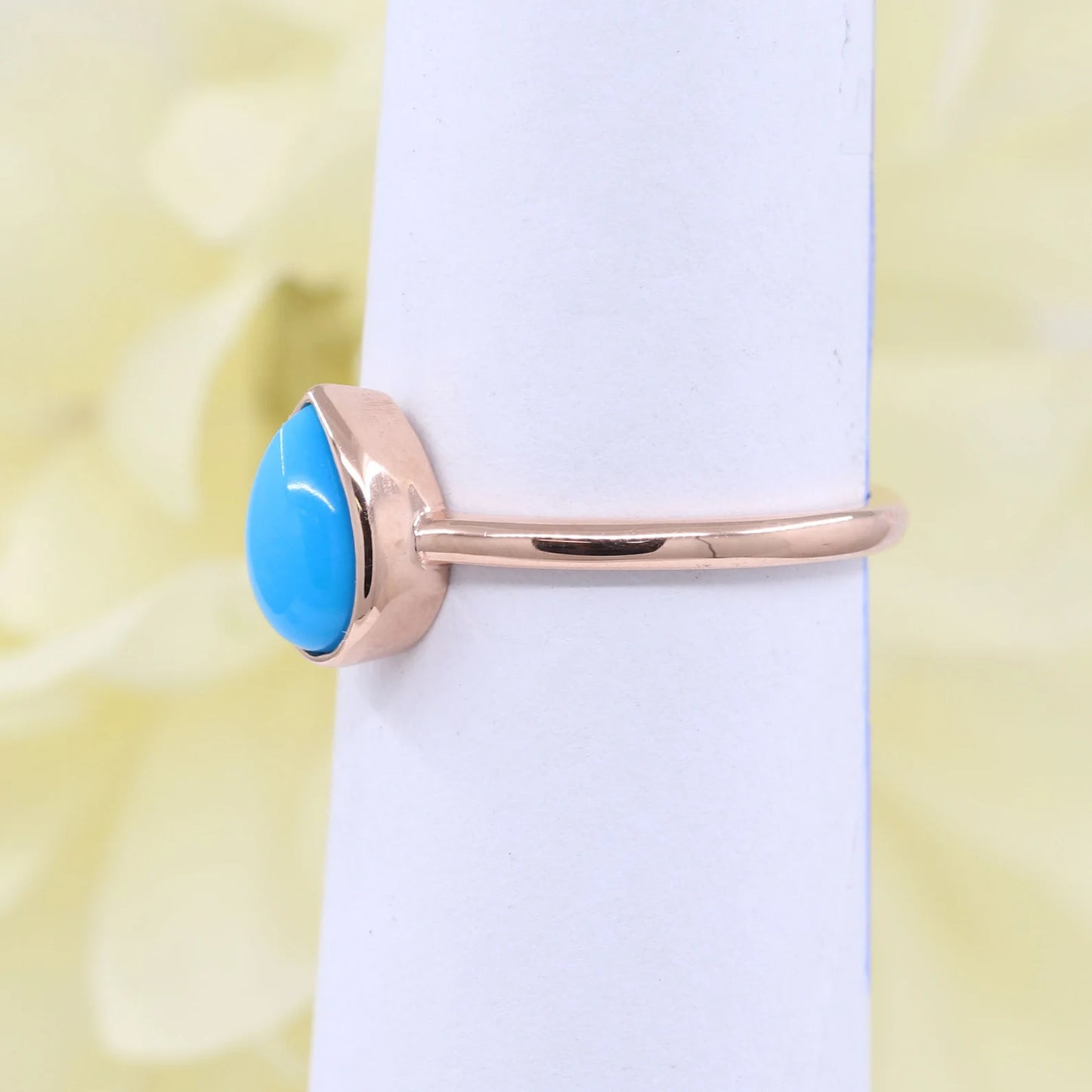 14K TURQUOISE BEZEL SOLITAIRE RING