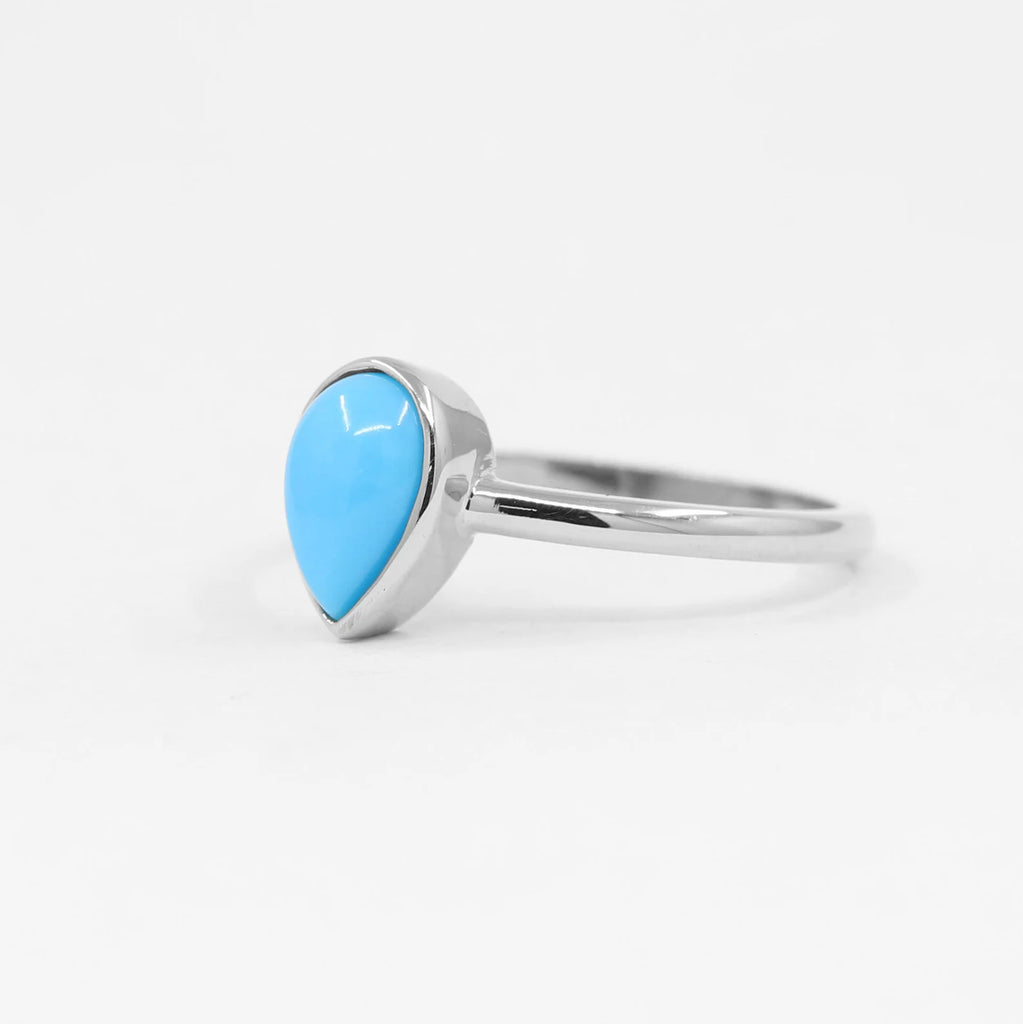 14K TURQUOISE BEZEL SOLITAIRE RING