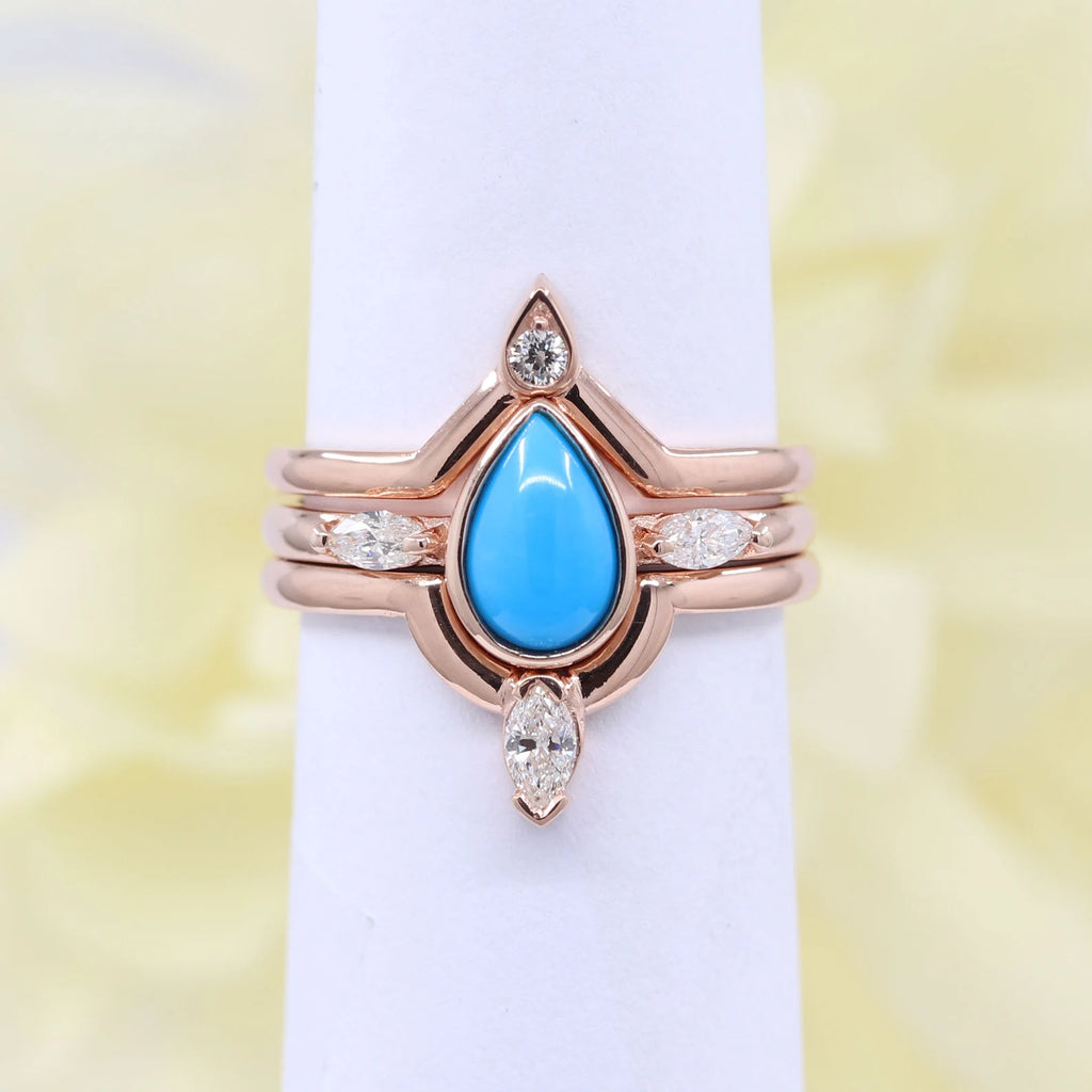 14K TURQUOISE BEZEL SOLITAIRE RING