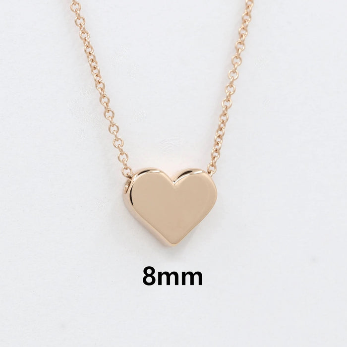 14K 8MM HEART NECKLACE