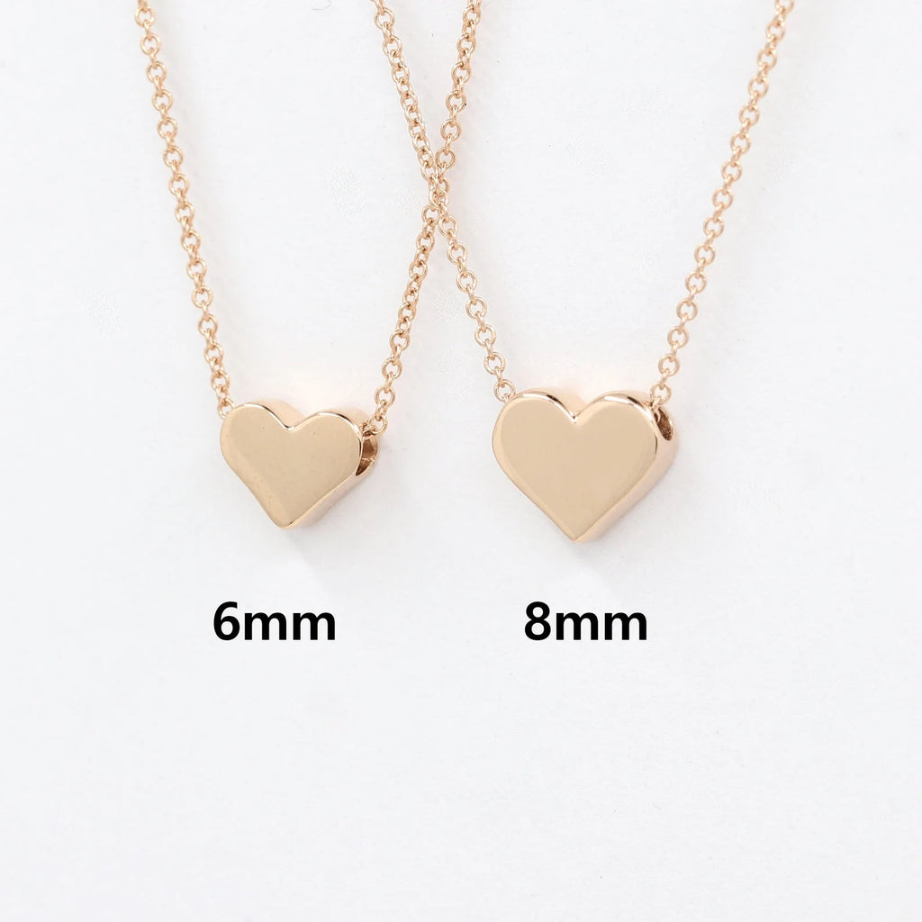14K 8MM HEART NECKLACE
