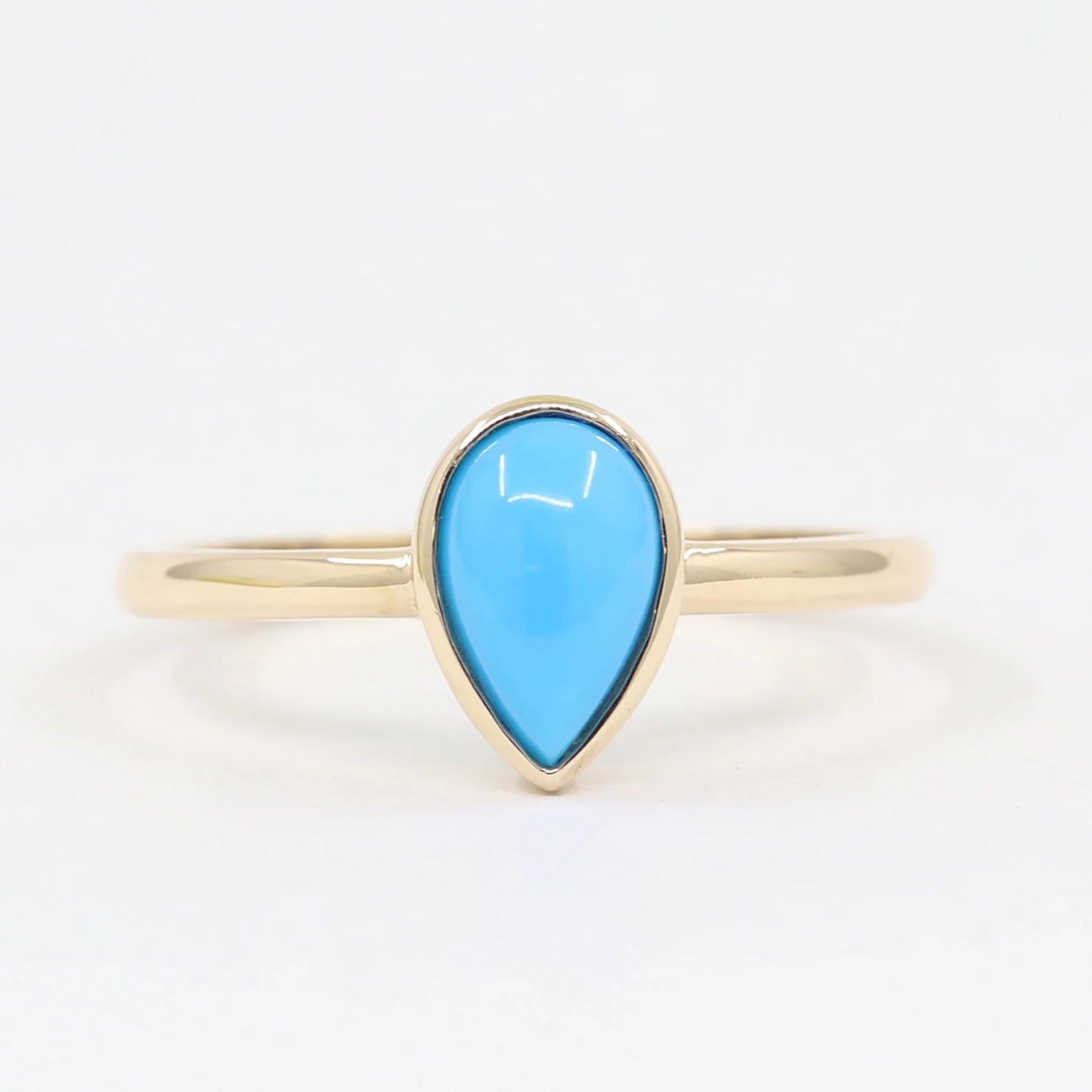 14K TURQUOISE BEZEL SOLITAIRE RING