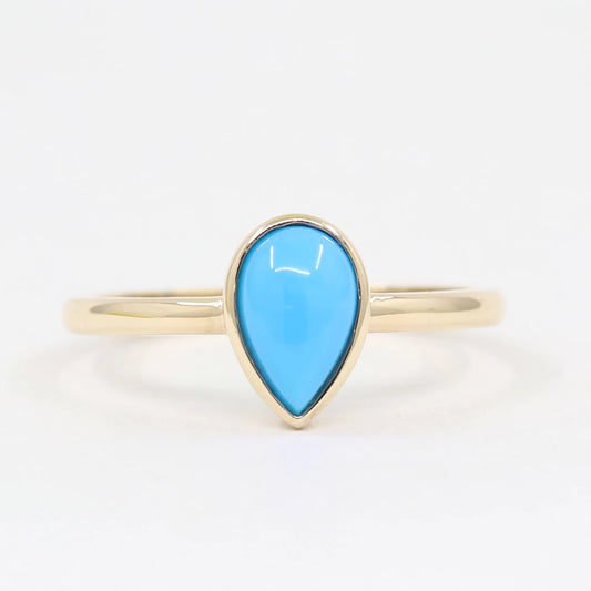 14K TURQUOISE BEZEL SOLITAIRE RING